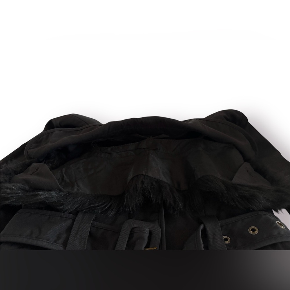 🛍️SALE🛍️ Banana Republic Black Jacket Coat with Faux Fur Detachable Collar - Picture 13 of 16